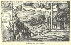 A depiction of Prince Frederick's dream of Luther fulfilling Hus' prophecy.