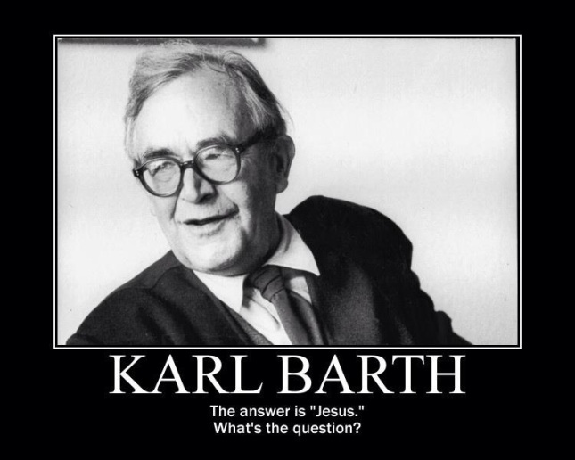 Karl Barth, of a decidedly different view: “All our activities of thinking and speaking can have only secondary significance and, as activities of the creature, cannot possibly coincide with the truth of god that is the source of truth in the world.” (Credo, 185-186)
