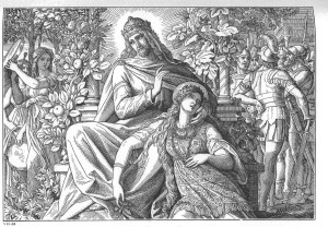 Yes, Christ was and is married.  “Like an apple tree… is my lover”, Julius Schnorr von Carolsfeld, 1851-1860, images here: http://www.biblical-art.com/artwork.asp?id_artwork=725&showmode=Full