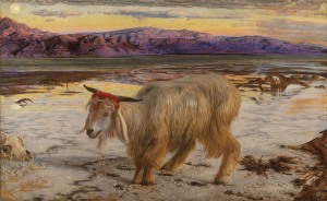 This - and so much more - fulfilled in Christ, to Whom it pointed. (William Holman Hunt: The Scapegoat, 1854).