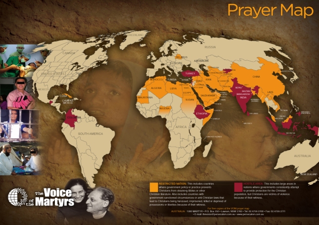 A Voice of the Marytrs prayer map from 2013